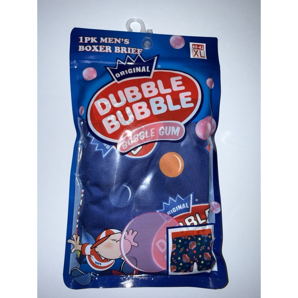 Dubble Bubble Men XL Boxer Brief 1 Pair Novelty Gum Print Underwear Gift NWT